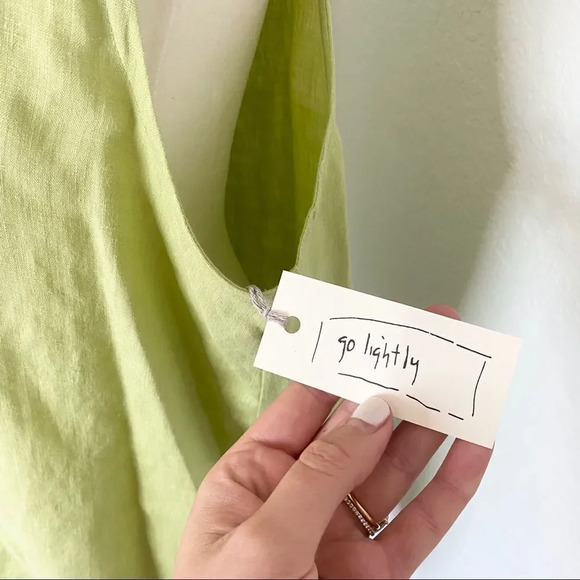 NWT Artful Home Go Lightly Maia A-Line Loose Linen Light Green Tank - Picture 5 of 11